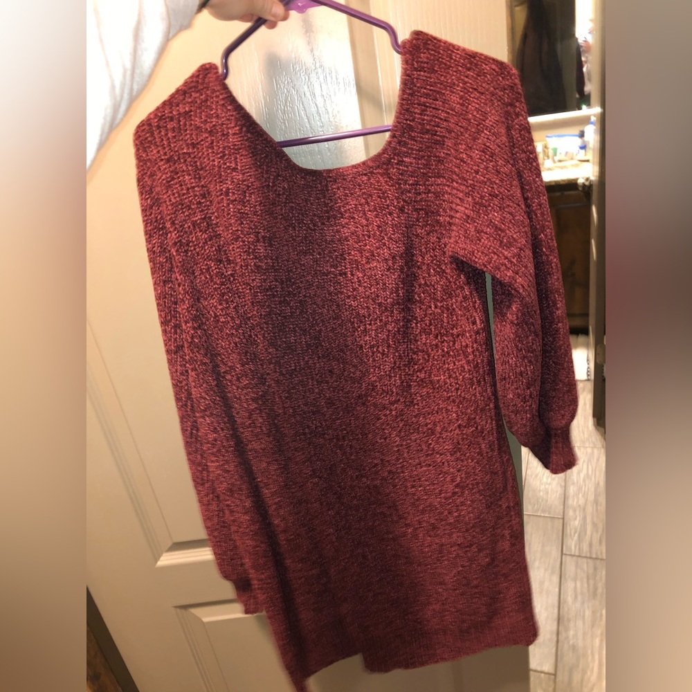 NWOT VICI Maroon sweater mini dress